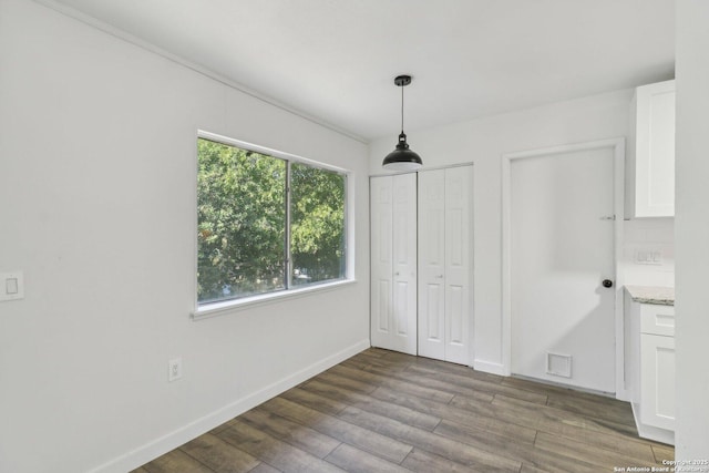 unfurnished bedroom featuring wood-type flooring