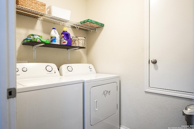 laundry area featuring washer and dryer