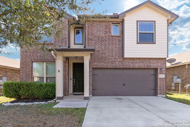 view of front facade with a garage