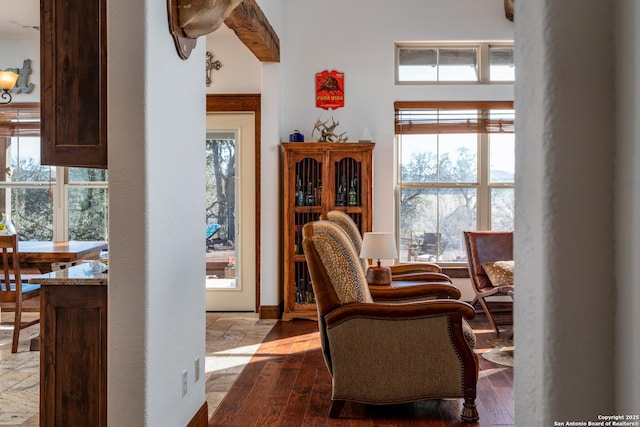 interior space with hardwood / wood-style flooring and a wealth of natural light