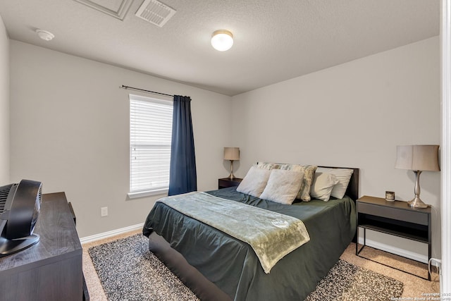 bedroom with a textured ceiling