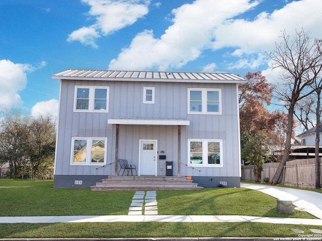 view of front of house with a front yard