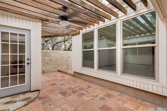 view of patio / terrace with ceiling fan