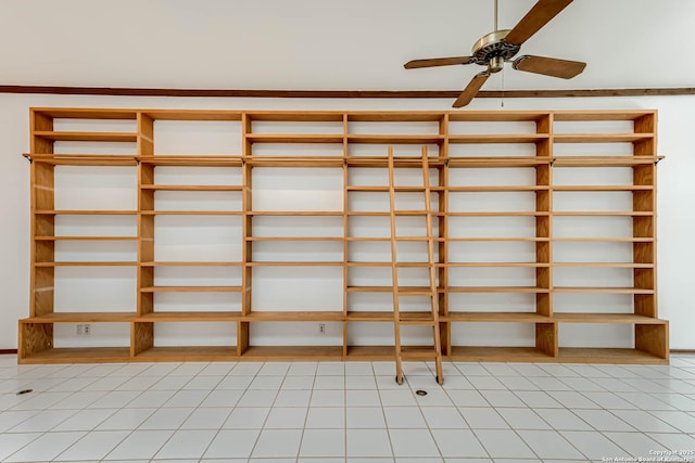 storage area with ceiling fan