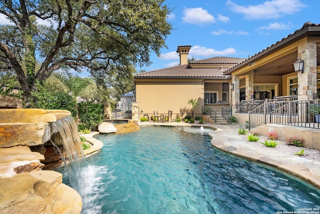 view of pool featuring fence and a fenced in pool