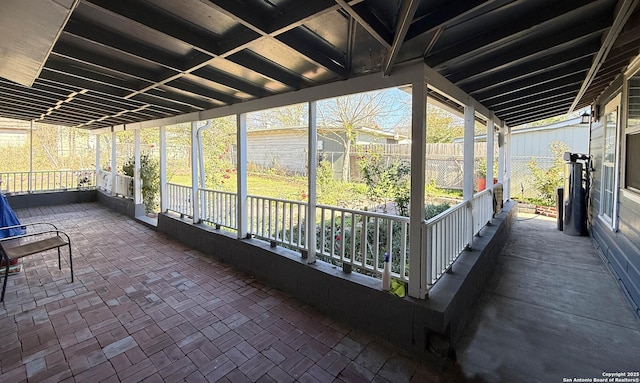 view of unfurnished sunroom