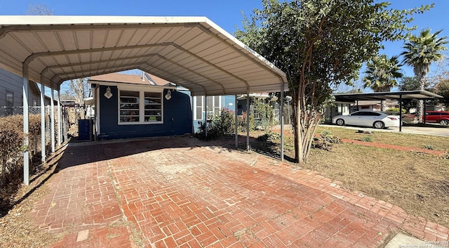 view of parking featuring a carport