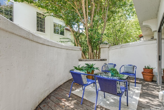 view of patio / terrace featuring a wooden deck