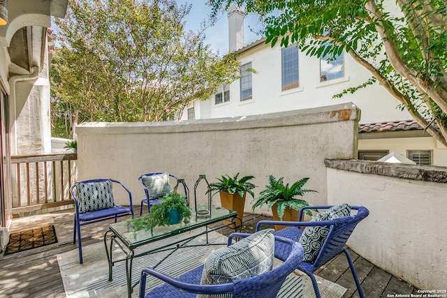 balcony featuring an outdoor living space