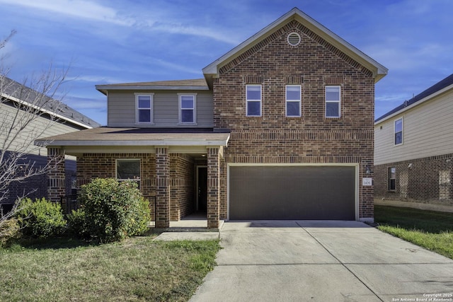 front facade with a garage