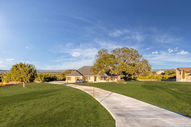 ranch-style home with a front yard