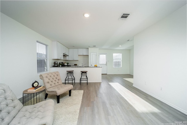 interior space featuring light wood-type flooring