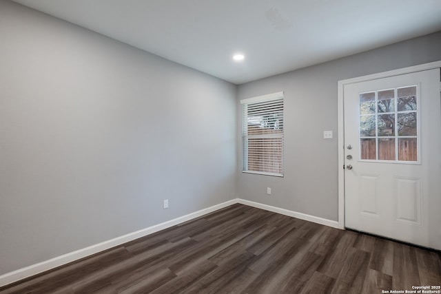 interior space featuring dark wood-type flooring