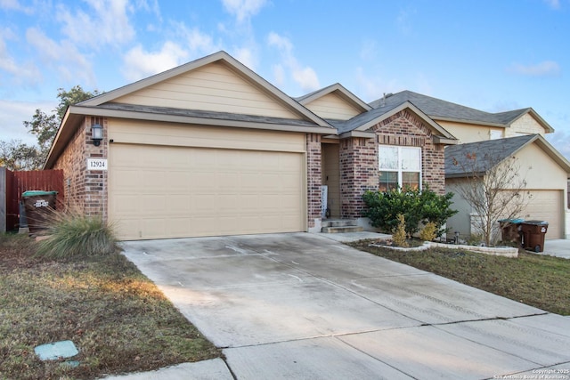 single story home with a garage