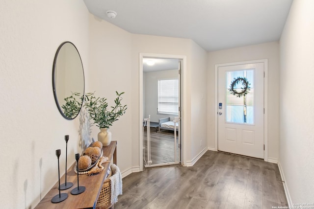 foyer featuring hardwood / wood-style floors