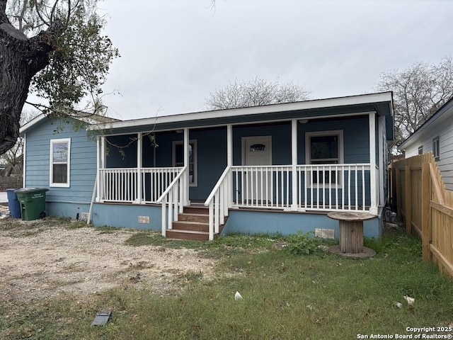 view of front of home with covered porch