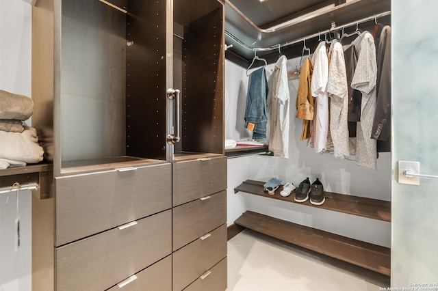 view of walk in closet