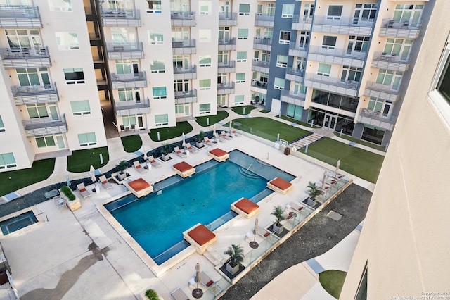 view of swimming pool featuring sink