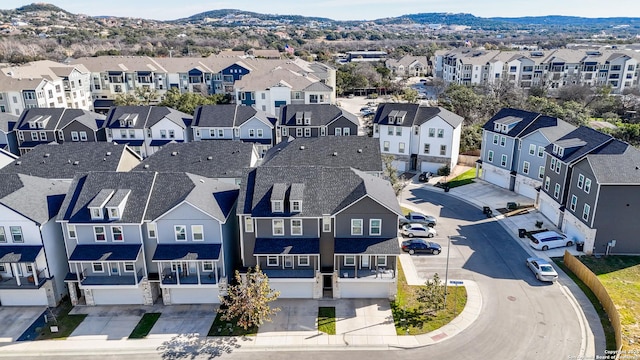 bird's eye view featuring a mountain view