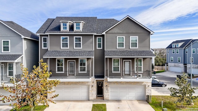 view of property with a garage