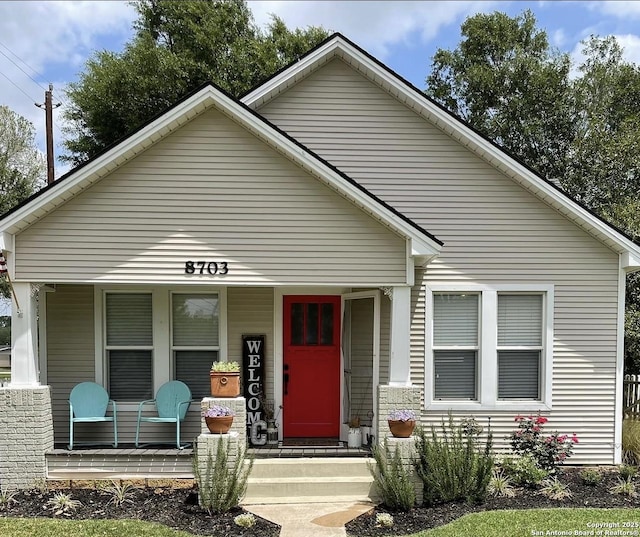 bungalow featuring a porch