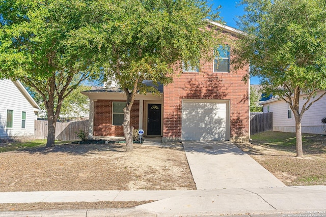 view of front of property featuring a garage