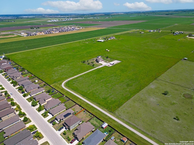 bird's eye view featuring a rural view