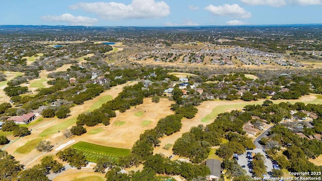 drone / aerial view featuring golf course view