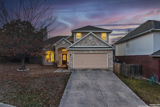 front facade featuring a garage