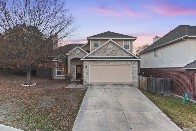 view of property with a garage