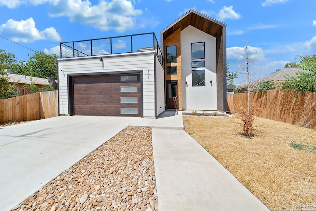 contemporary house with a garage