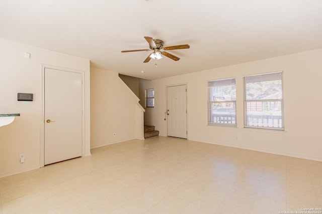 empty room with ceiling fan