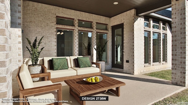 view of patio / terrace with an outdoor living space