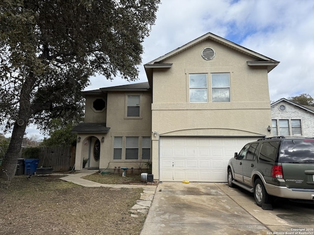 view of property with a garage