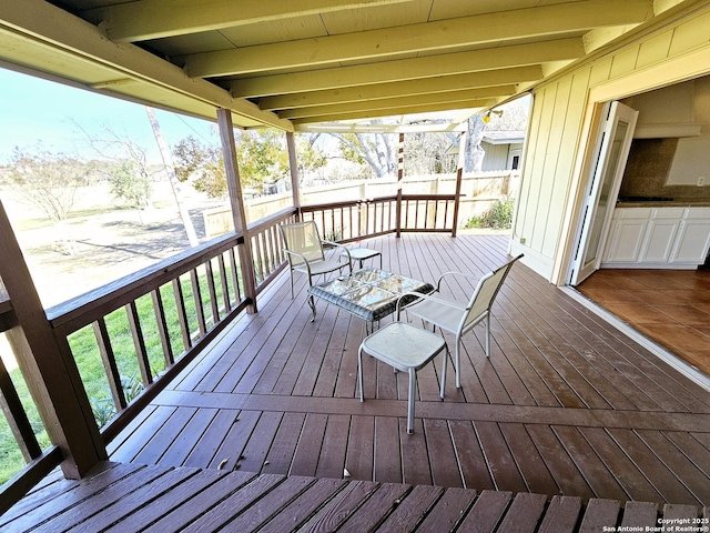 view of wooden deck