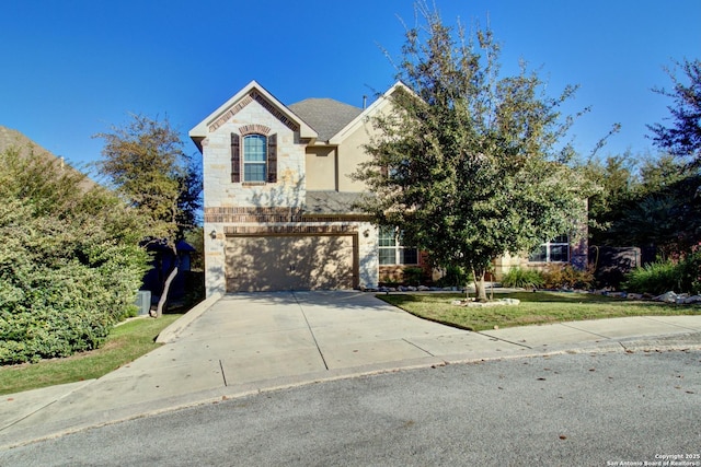 view of front of house with a garage