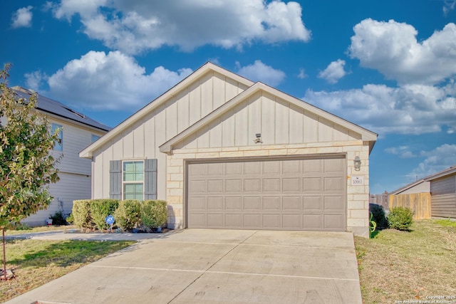 single story home with a garage