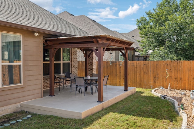 view of patio / terrace with a pergola