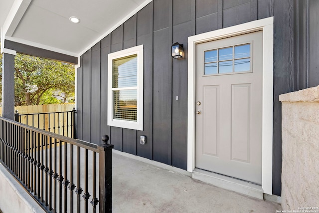 view of doorway to property