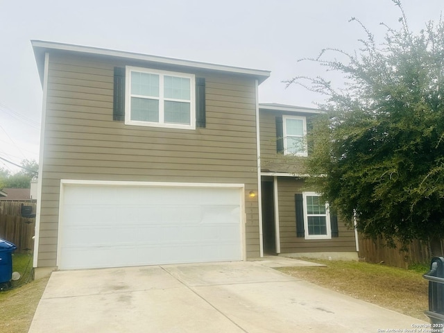 view of front of house with a garage