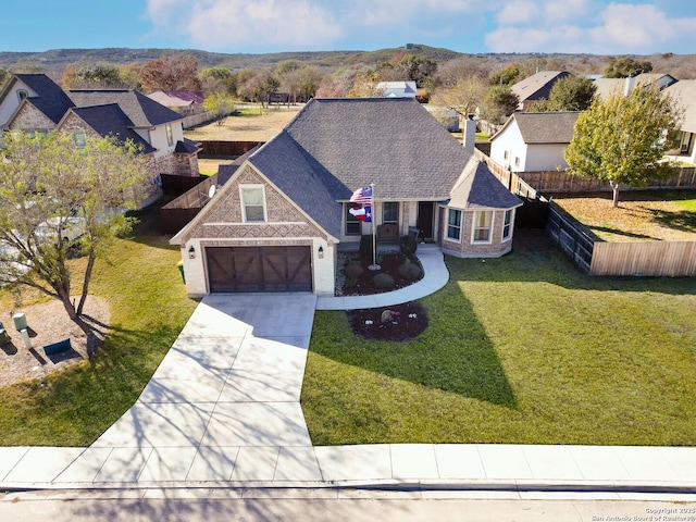 aerial view with a mountain view