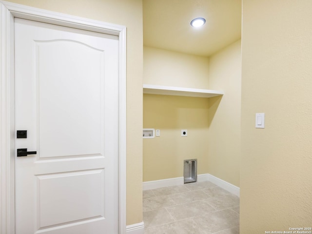 laundry room with washer hookup and electric dryer hookup