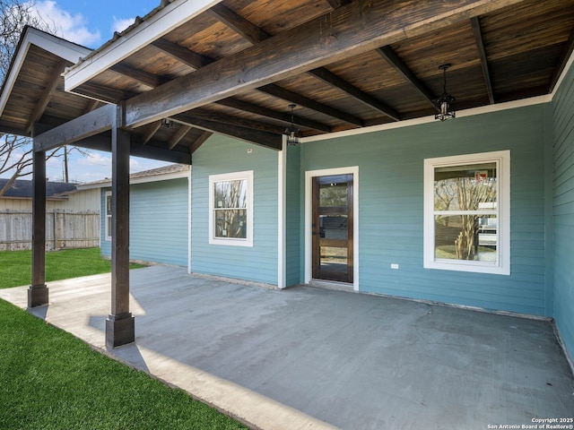 view of patio / terrace with ceiling fan