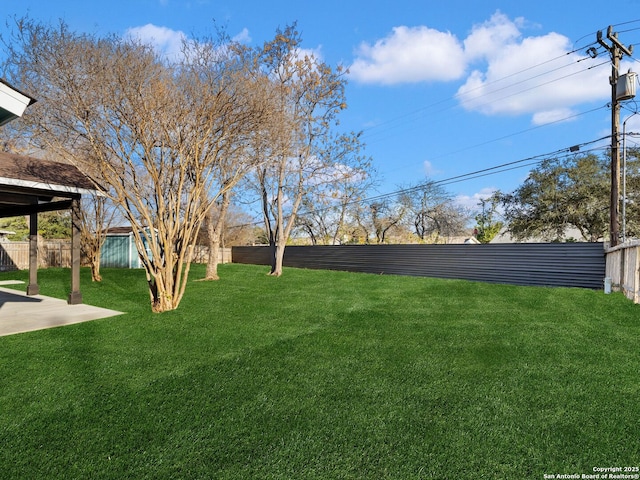 view of yard featuring a patio