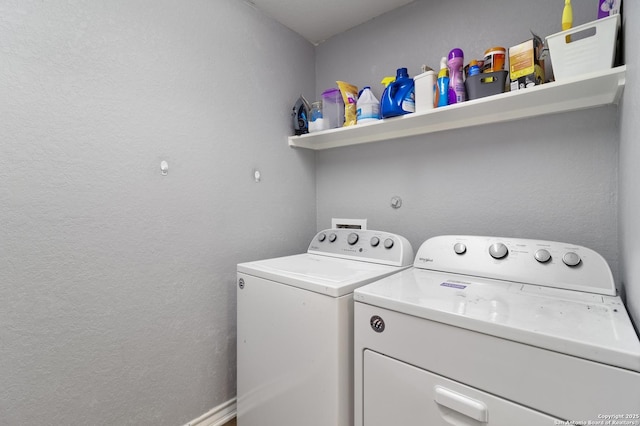 laundry room featuring independent washer and dryer