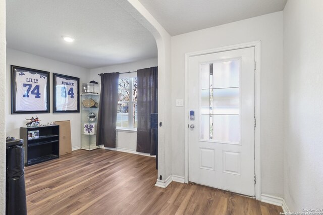 entrance foyer with wood-type flooring