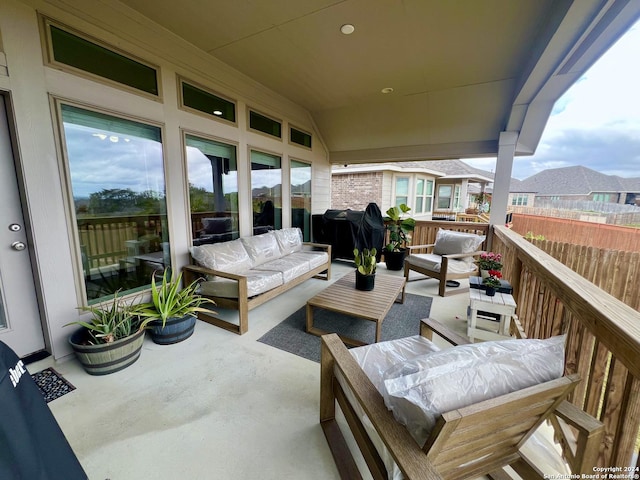 view of patio / terrace featuring grilling area and an outdoor living space