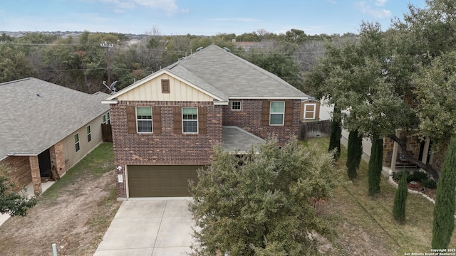 view of front of home featuring a garage