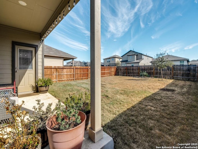 view of yard with a patio area