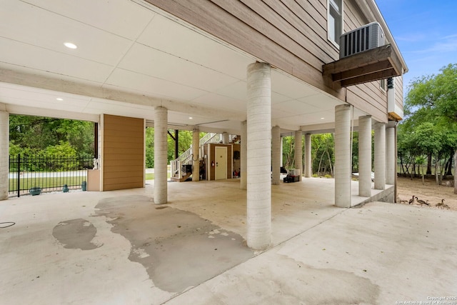 view of patio with central AC